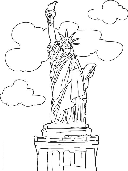 Print Vrijheidsbeeld, New York kleurplaat